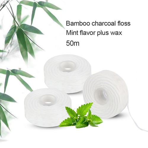 5Roll 50m White Dental Teeth Wax Mint Dental Floss Spool Toothpick Teeth Flosser - Picture 1 of 10