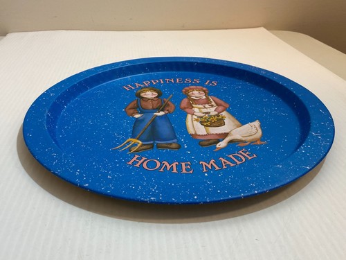 Bandeja para servir galletas de metal estaño Giftco Blue Country Farm Happiness is Home Made 13 - Imagen 2 de 3