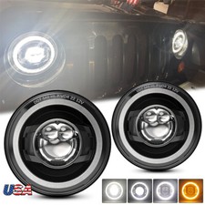 2027 Newest 2pc 7 Inch Halo Led Round Headlight Drl For Jeep Jk Jku 07 Wrangler