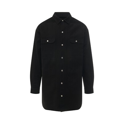 NWT Rick Owens  STROBE  Outershirt Jacket In Brushed Organic Cotton Black 50 / L