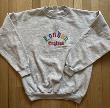 vintage london england crewneck sweatshirt made in the uk size large embroidered