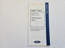 FORD FIESTA COURIER ESCORT VAN PRICE LIST SALES BROCHURE 1995