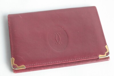 CARTIER économies Portefeuille Porte-cartes cuir bordeaux (67409)