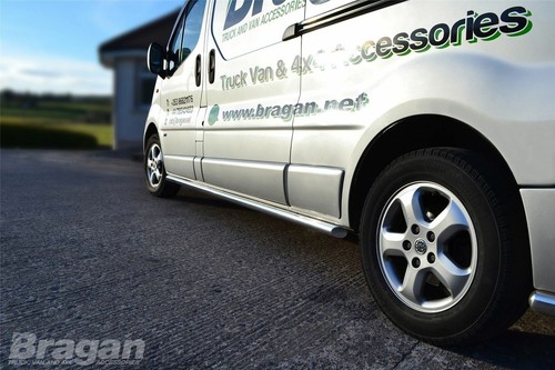 Barras Laterales para Renault Trafic Lwb 2002-2014 Acero Inoxidable Pulido Van - Imagen 3 de 8