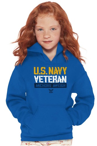 US Navy Veteran Anchors Aweigh Seal Logo Youth Hooded Sweatshirt Boy or Girl - Picture 5 of 10