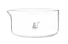 Crystallizing Dish, 2000ml - Flat Base, Spout - Borosilicate Glass - Eisco Labs