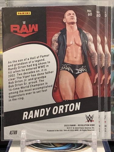 (3) 2023 Panini Revolution WWE Astro #60 Randy Orton RAW PL 2G - Picture 2 of 2
