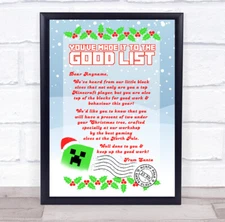 Christmas Creeper Santa Letter Certificate Award Print