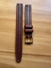 Vintage 12mm Darlena Brown Leather Watch Strap New Old Stock #D6