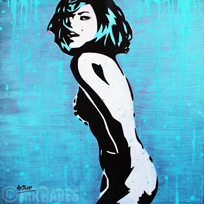 Eva Mendes - Original Pop Art Painting By Babes Kopp - Sexy Celebrity Pinup