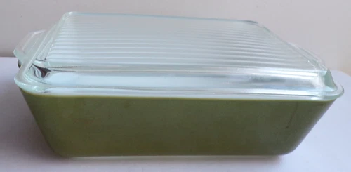 Pyrex #0503 Green Refrigerator Dish 1.5 Quart w/Ribbed Lid #503 Vintage 1960's