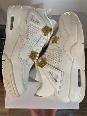 Jordan 4 Metallic Gold Men 8.5 / 10 Women AQ9129-170 NEW