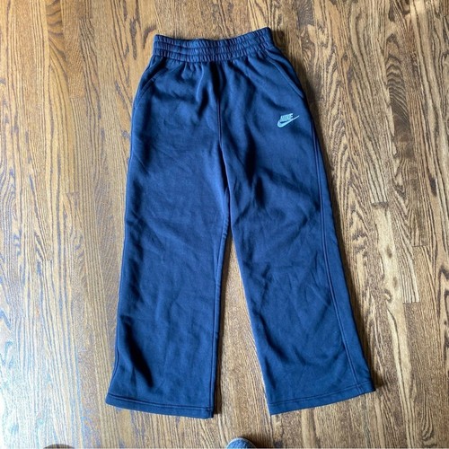 Nike Girls' Club Fleece Wide Leg Pants size medium black - Picture 2 of 9