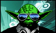 STAR WARS DJ YODA STRETCHED  CANVAS WALL ART READY TO HANG CP182