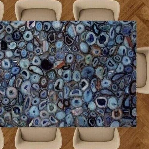 Luxury Blue Agate Dining Table – Handmade Modern Statement Piece for Homes & Caf - Image 4 of 4