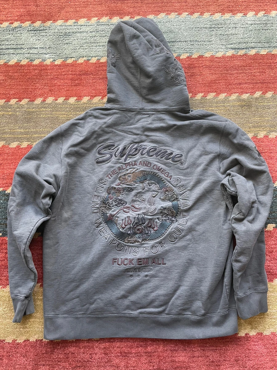 Supreme Dragon Overdyed Hooded Sweatshirt Black - Size XLarge SS20