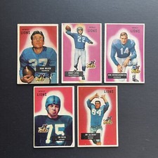 1955 Bowman Detroit Lions VTG 5 x LOT Walker #1 Layne #71 Ricca #109 #84 & #128