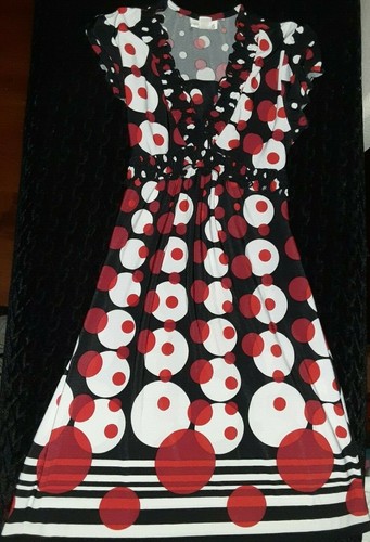 Girls clothes size 12 Limited Too Christmas black white red short sleeve dress - Picture 2 of 5
