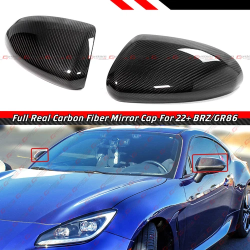 FOR 2022-26 SUBARU BRZ TOYOTA GR 86 FULL DRY CARBON FIBER SIDE MIRROR COVER CAPS