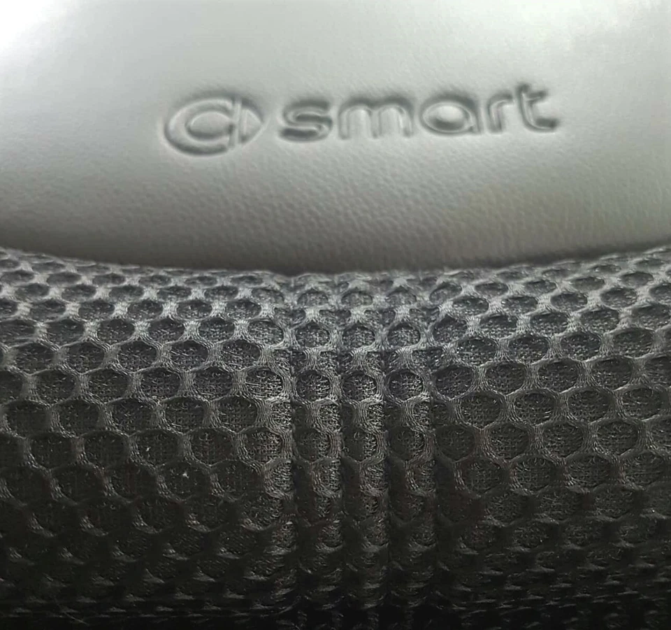 CAR SEAT COVERS (2 pcs) | Made for SMART | Black Leatherette with Black Net Foto 3 de 4