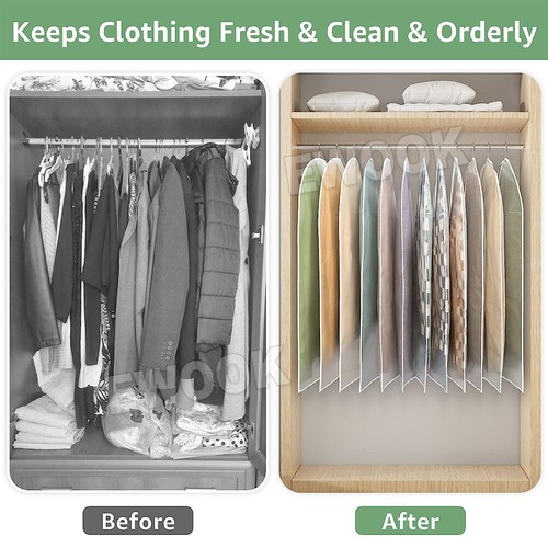 12x Dustproof Storage Bag Garment Dress Cover Suit Clothes Coat Jacket Protector - Picture 7 of 15