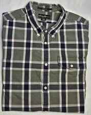 Mens Eddie Bauer Short Sleeve Classic Fit Plaid Button Up Shirt XXL - NICE