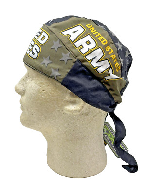 Platinum Doo Rag Skull Cap Biker Durag Sweatband USA Army Logo Veteran ...