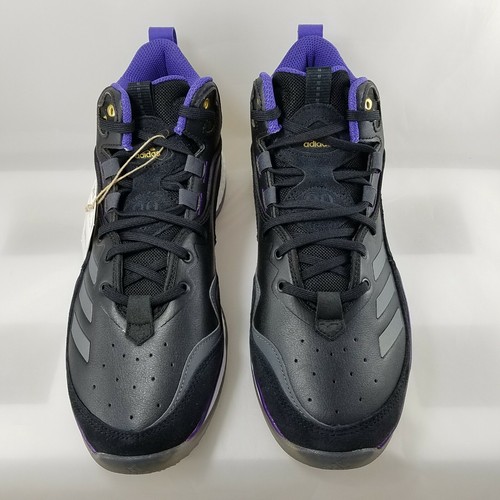 Men's Size 11 Adidas Icon 6 Turf BP AJ99 Baseball Shoes Black/Purple FW2614 NWB - Imagen 3 de 8