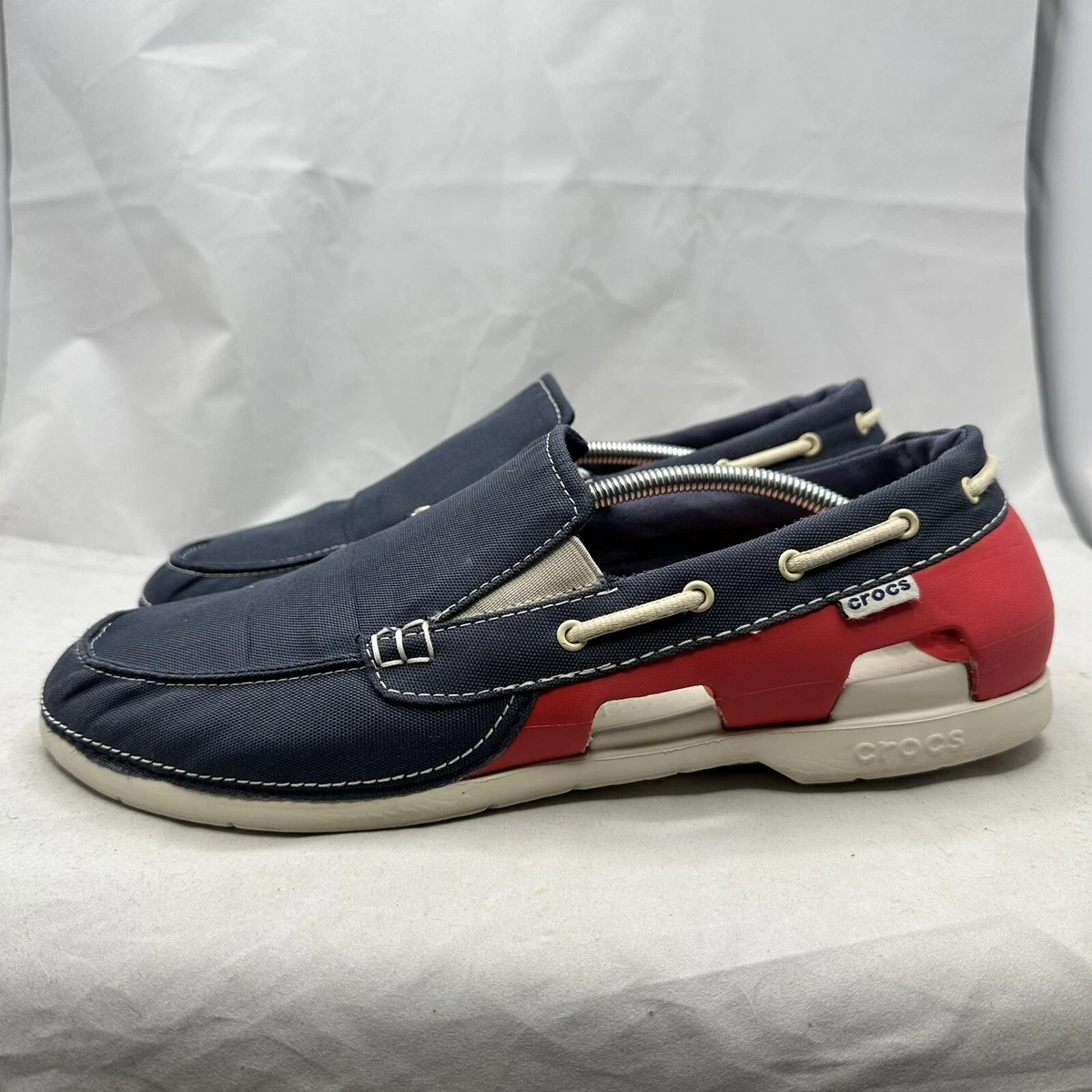 Crocs Beach Line Hybrid Boat Shoes Red White Blue Men s 13 eBay