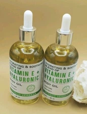 2~Hydrating & Soothing  Vitamin E + Hyaluronic Body Oil Coconut Verbena 8 fl New