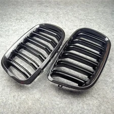 Carbon Fiber Front Kidney Grille Dual Slats Fits For 2007-2013 BMW X5 E70 X6 E71
