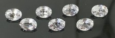 7 PCS. MACHINE CUT OVAL 8x6 MM. WHITE SAPPHIRE LAB CORUNDUM