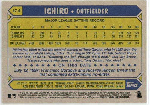 2017 Topps Series 2 Baseball 1987 All Stars and Rookies Max Scherzer #87-115 - Picture 2 of 2