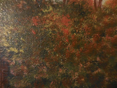 Pintura al óleo de casa de campo con árboles y molino de agua corriente de Bonnie Bishop - Imagen 7 de 12