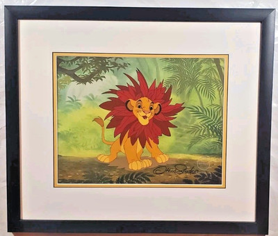   Mane Event Lion King Disney cel SIGNED Chris Sanders custom background NEW