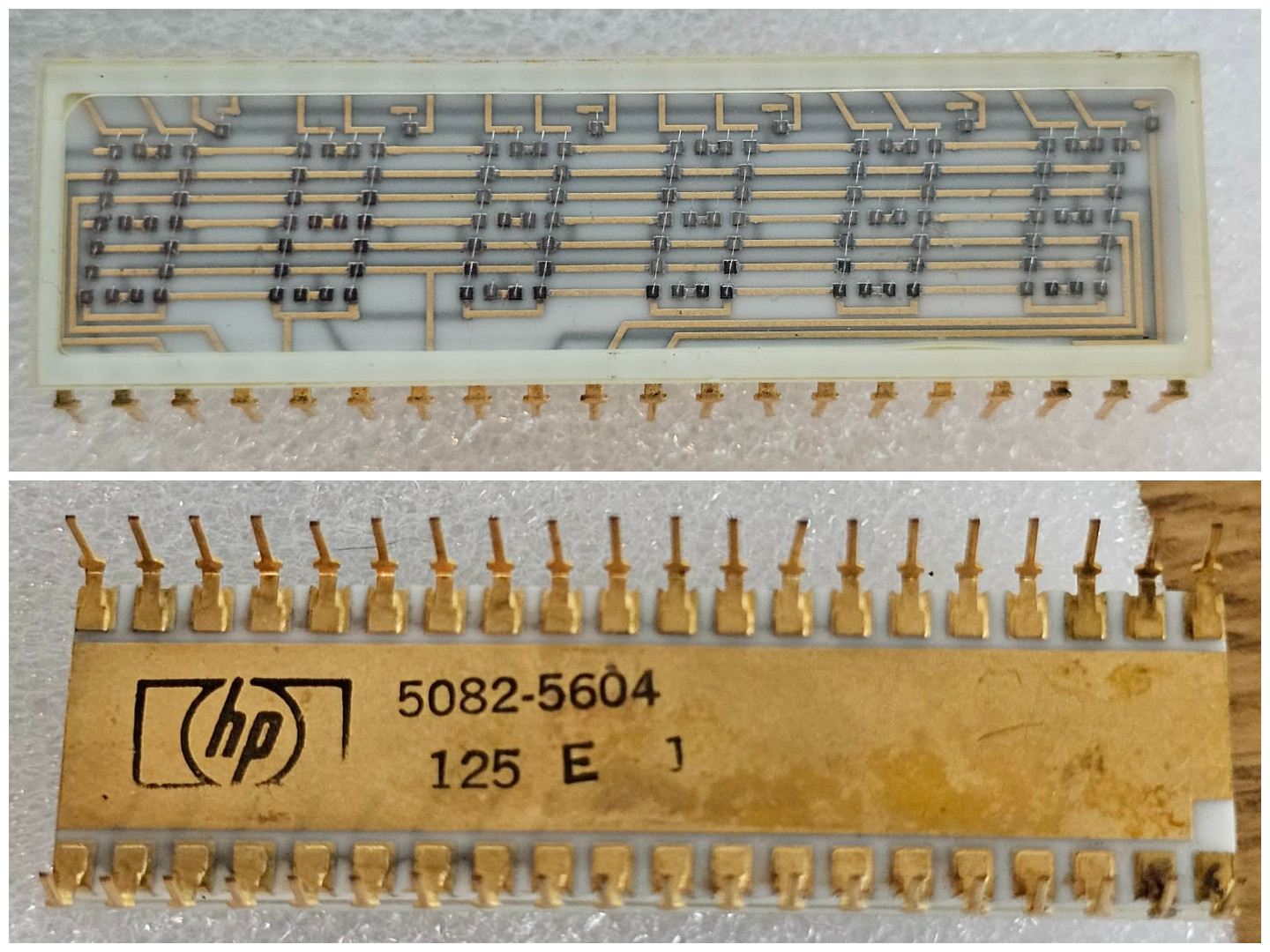 Super Rare Vintage White Gold Ceramic IC HP 5082-5604 Dot Matrix Display Chip