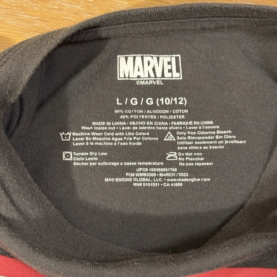 AVENGERS T Shirt youth size L Grey cotton tee SZ Large MARVEL HEROES for kids - Image 3 of 4