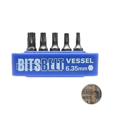 VESSEL TD-BS3 Torx Bit Set T10H-T30H 25.4mm Replacement Bits with Holder