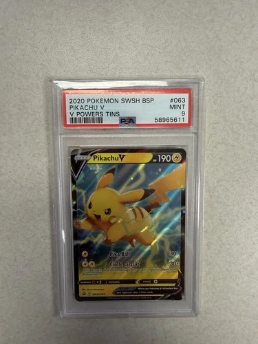 Pikachu V 2019-22 Pokemon Sword and Shield Black Star Promos #SWSH063 (PSA 9)