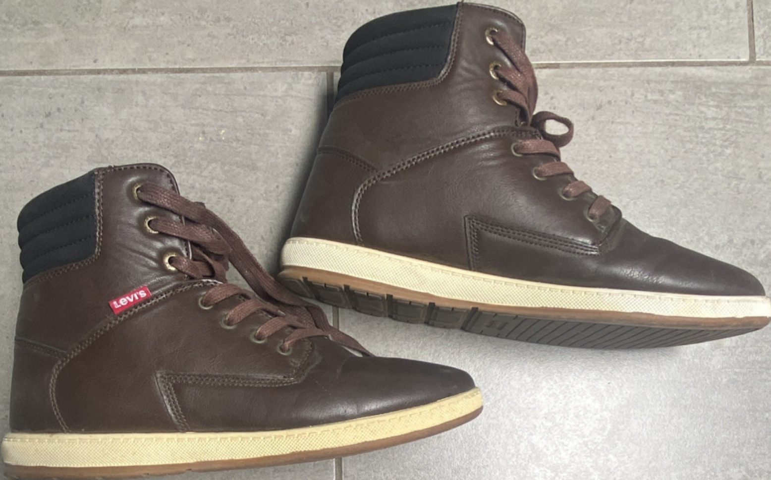 Levi's Men's Brown Lace Up Ankle Boots Synthetic Upper Comfort Casual Size 9