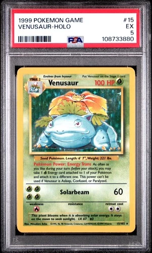 Venusaur-Holo #15 1999 Pokemon Game PSA 5