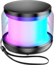 Mini Portable Bluetooth Speaker w/ Lights TWS Wireless Lanyard Gift for Kids