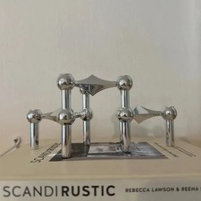 Metal Molecular Structure Candle Holder Silver Triangle Candlestick  Gift — image 9