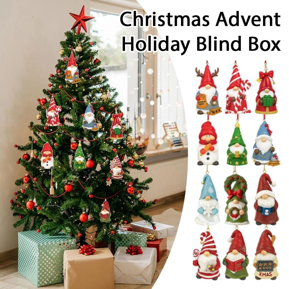 Christmas Advent Calendar Holiday Blind Box Dwarf Acrylic Christmas Flat Penda',