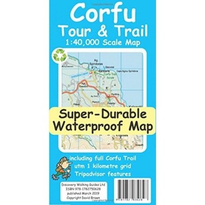 Greece Corfu Tour & Trail Super-Durable Map hiking driving tourist info 1:40K