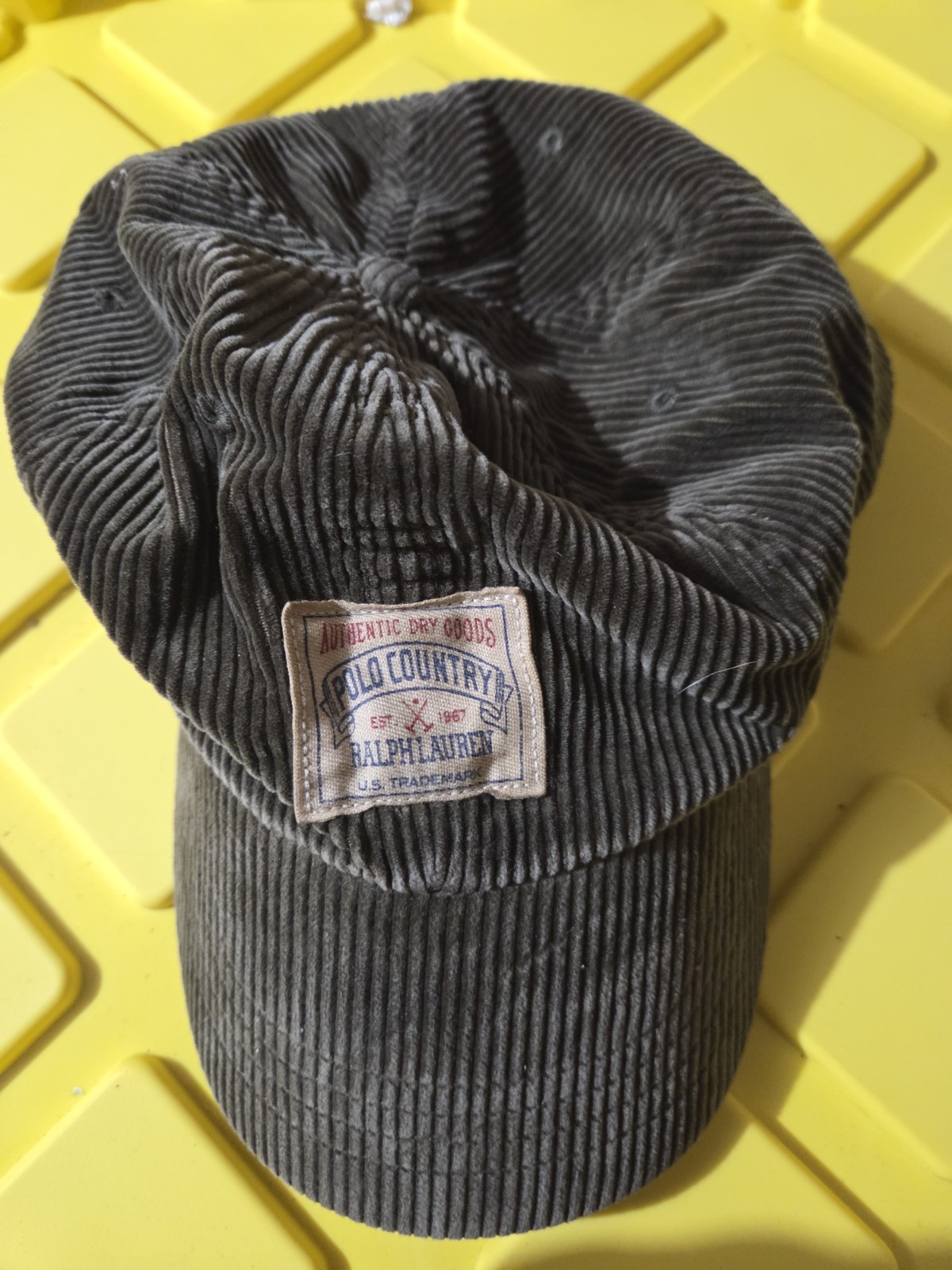 vintage olive green/ Brownish Polo Country by Ralph Lauren corduroy cap