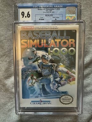 Baseball Simulator 1000 NES CGC 9.6!! Sealed Unopened With Store Hook (NEW)