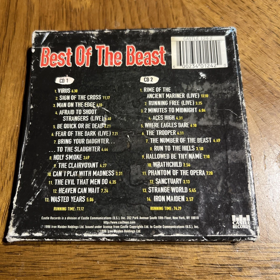 The Best of the Beast by Iron Maiden (2CD 1996 Castle Records) MISSING DISC Foto 2 de 4