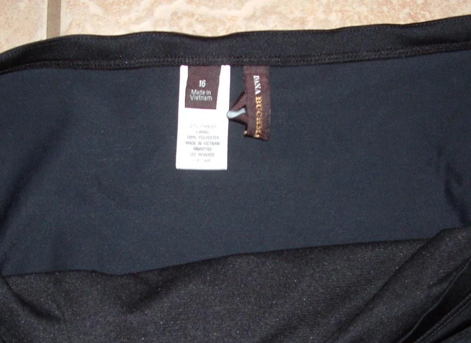 Черный размер 16 пляж бассейн эластичный пояс плавать юбка шорты низы DANA BUCHMAN - Изображение 3 из 4