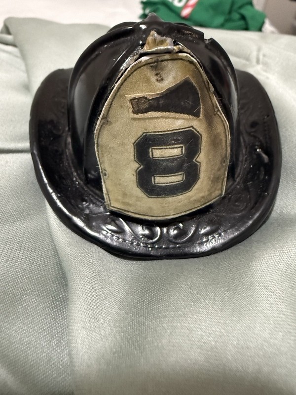 Vintage Boston Fire Department Style Fire Helmet Paperweight 